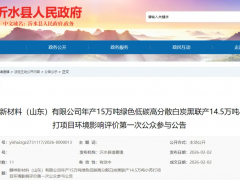 年产15万吨白炭黑项目环境影响评价第一次公众参与公告