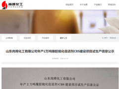 尚舜化工2万吨橡胶硫化促进剂CBS建设项目试生产公示